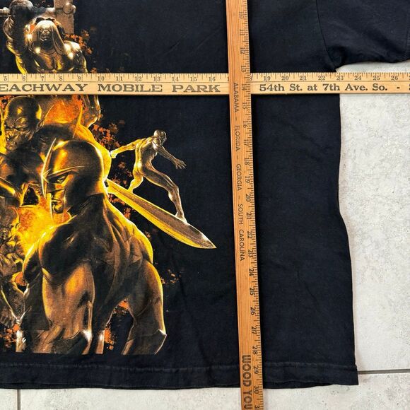 VINTAGE Marvel Comics Mad Engine Annihilation Y2K T-shirt XL Black Nova RARE - Picture 5 of 5